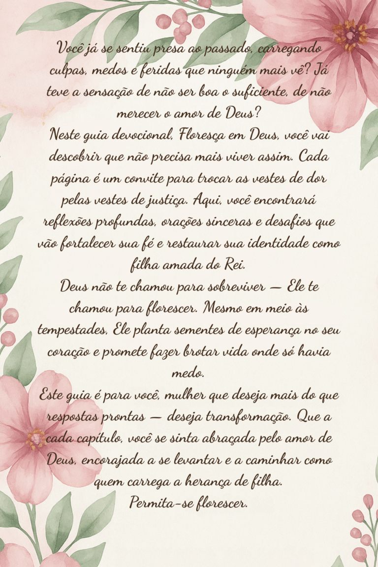 Floresça em Deus - Um Guia Devocional para a Mulher Cristã (6 x 9 in) (9)
